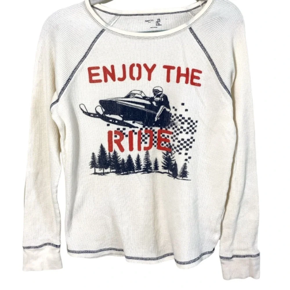 Gap Enjoy the Ride snowmobile graphic thermal top xl kids